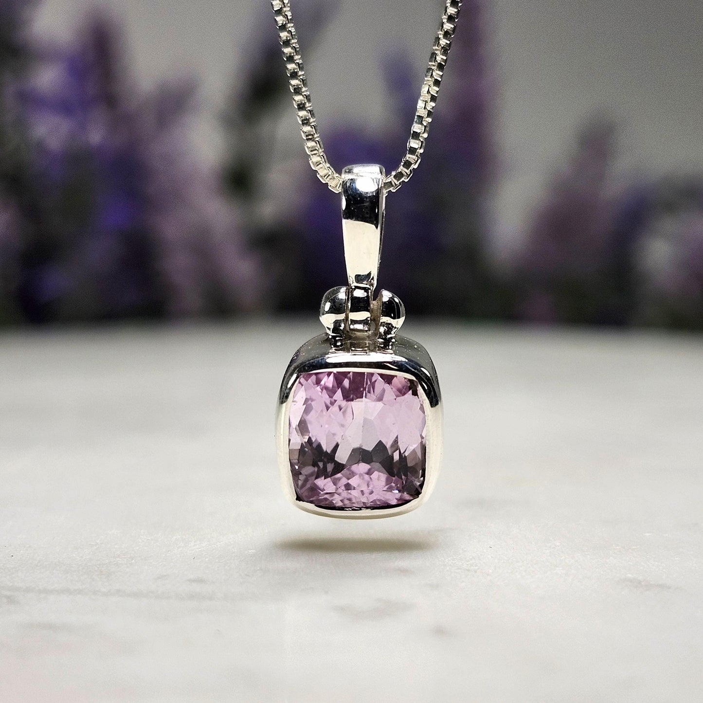 Faceted Kunzite Pendant