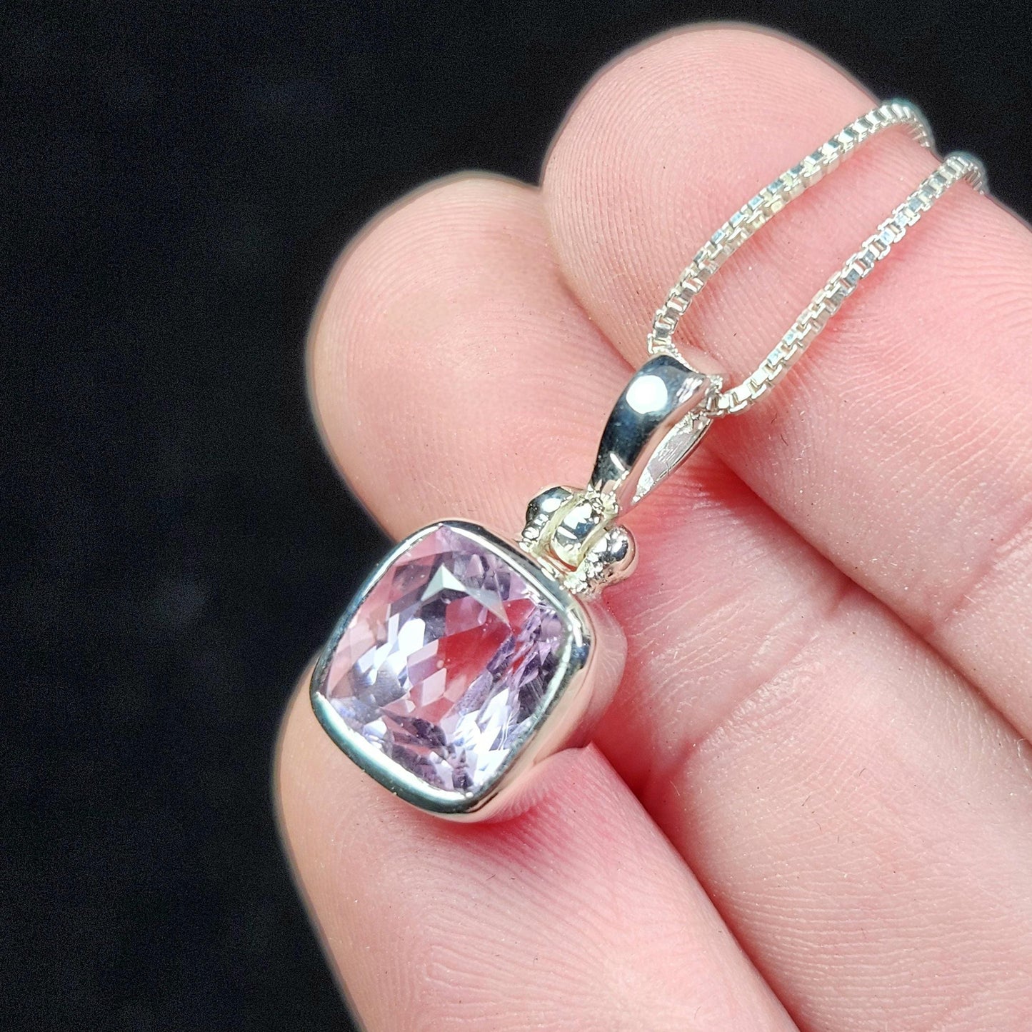 Faceted Kunzite Pendant