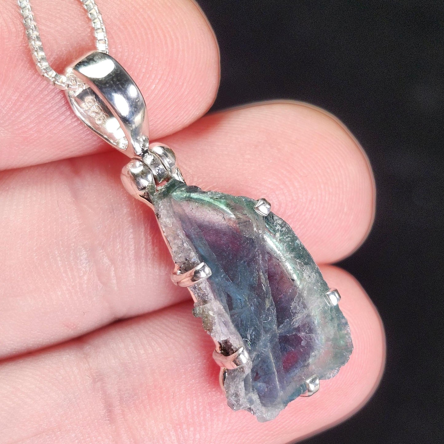 Blue Watermelon Tourmaline Pendant