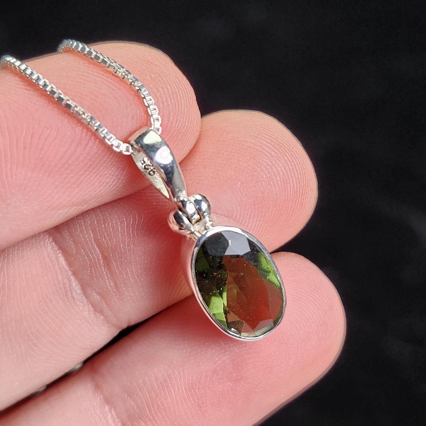 Faceted Moldavite Pendant