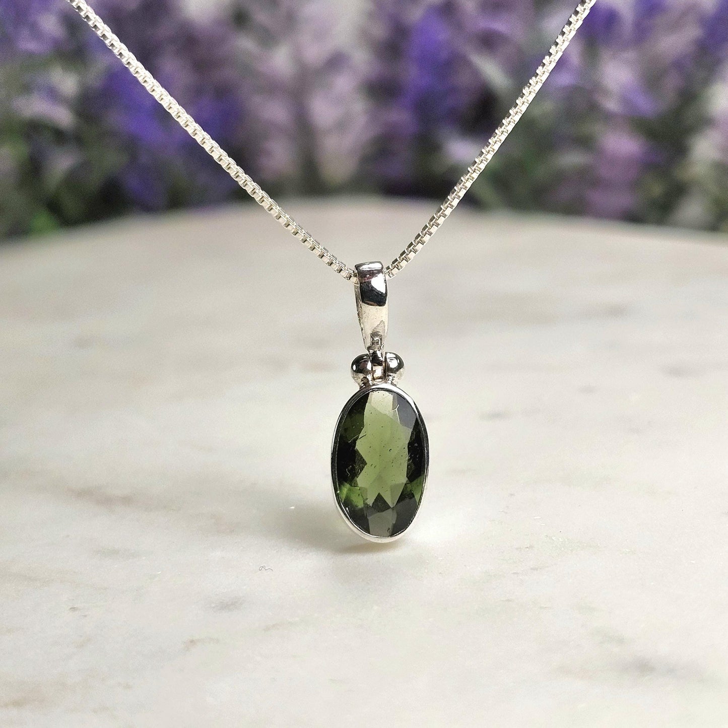 Faceted Moldavite Pendant