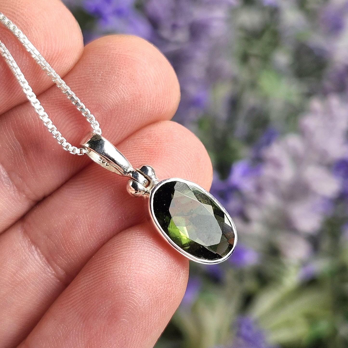 Faceted Moldavite Pendant
