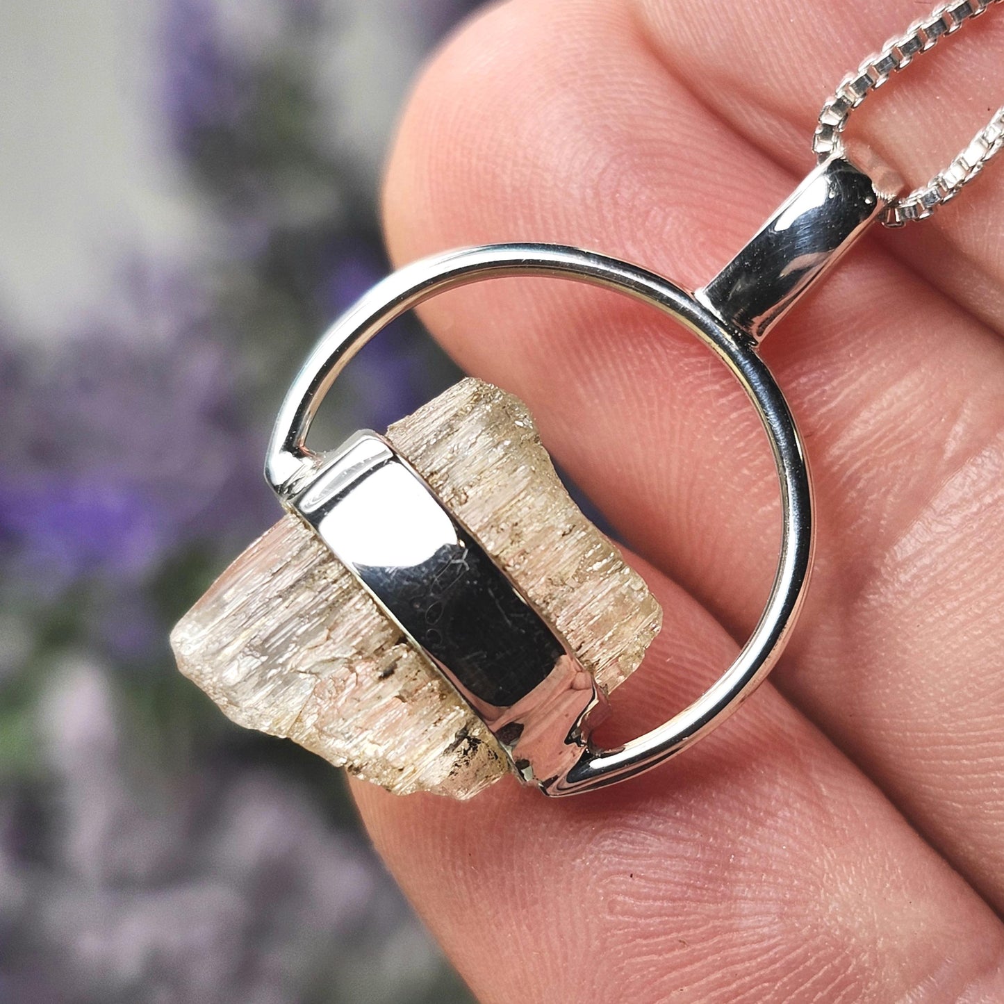 Etched Golden Scapolite Pendant