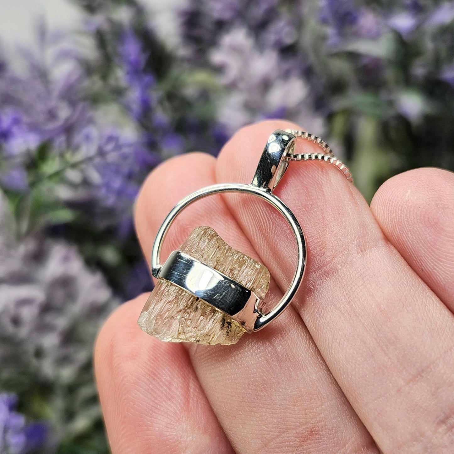 Etched Golden Scapolite Pendant