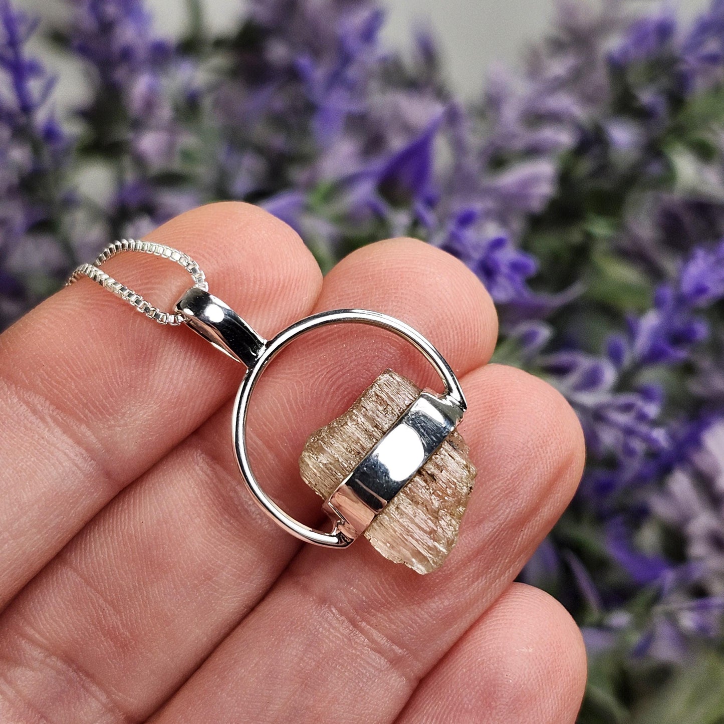 Etched Golden Scapolite Pendant