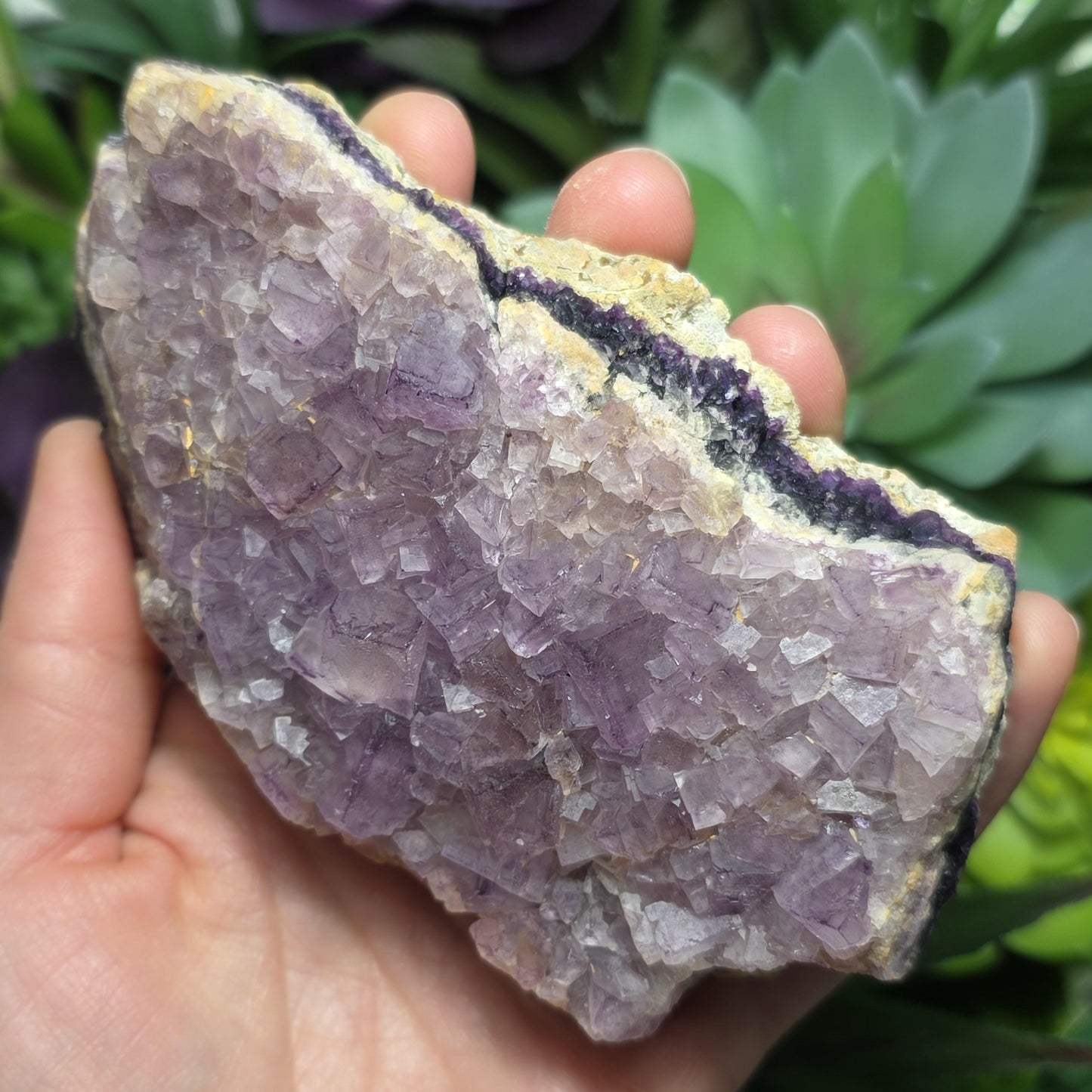 Purple Cubic Fluorite Crystal