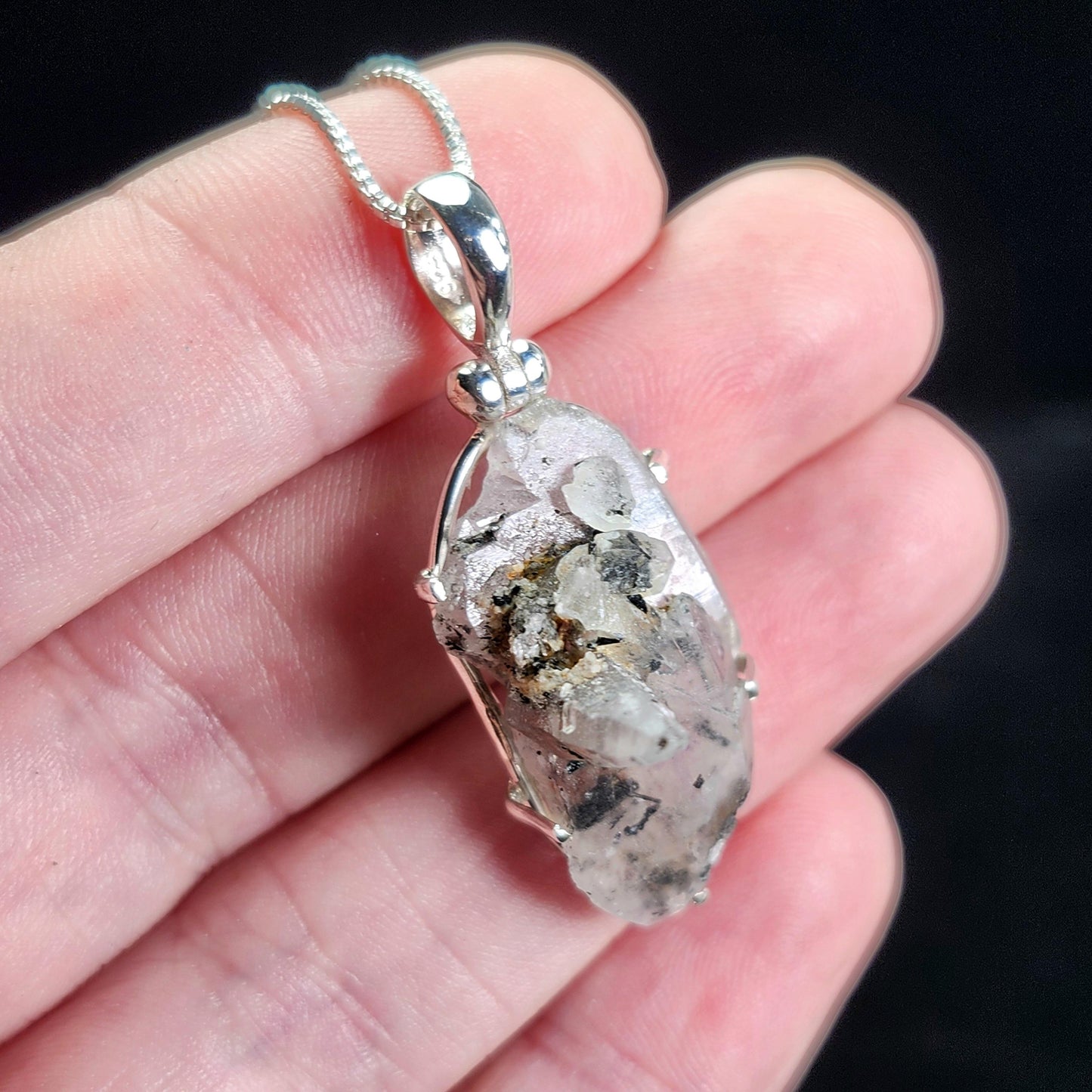 Black Samadhi Himalayan Quartz Pendant