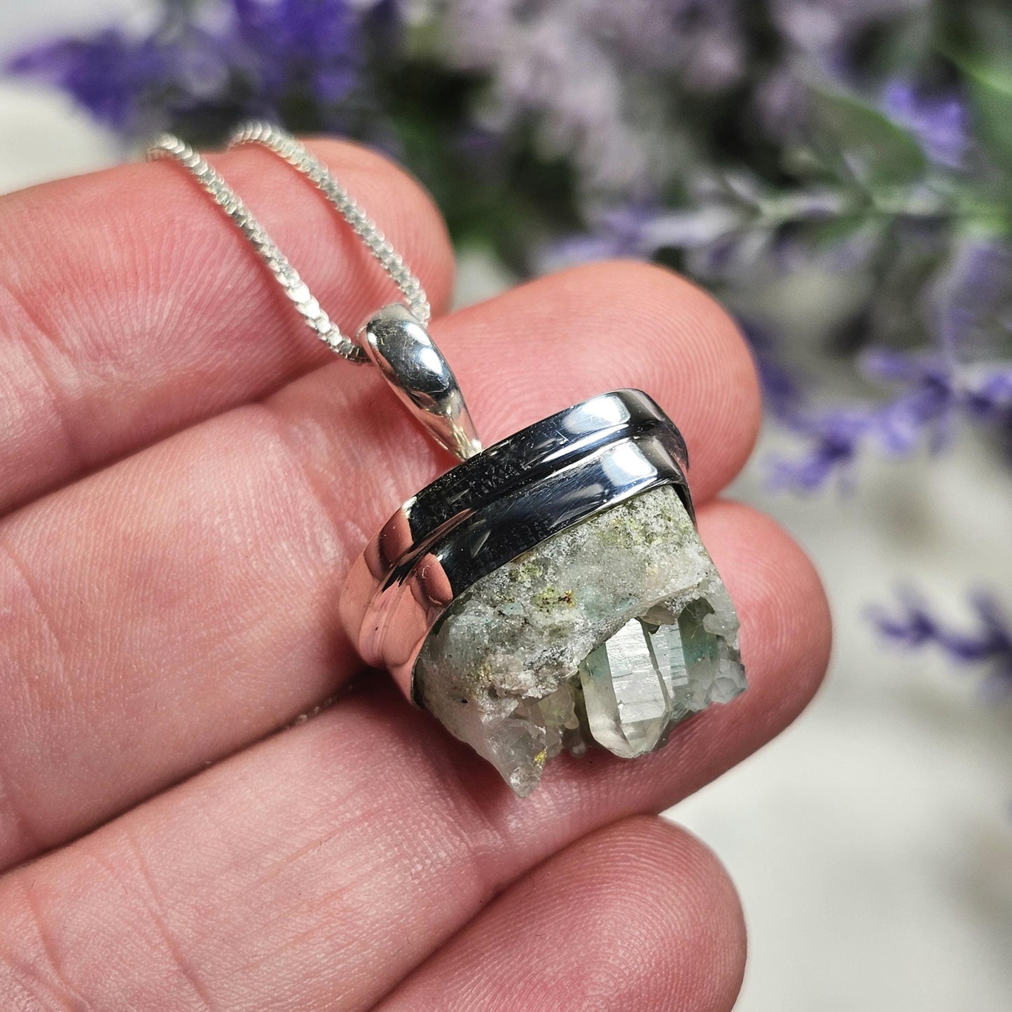 Ajoite Cluster Pendant