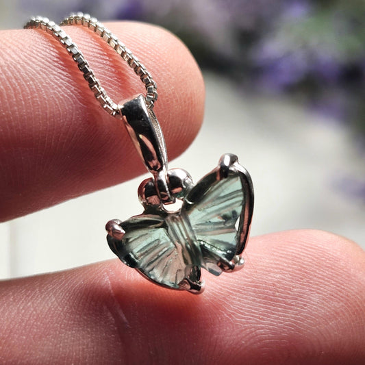 Blue Tourmaline Butterfly Pendant