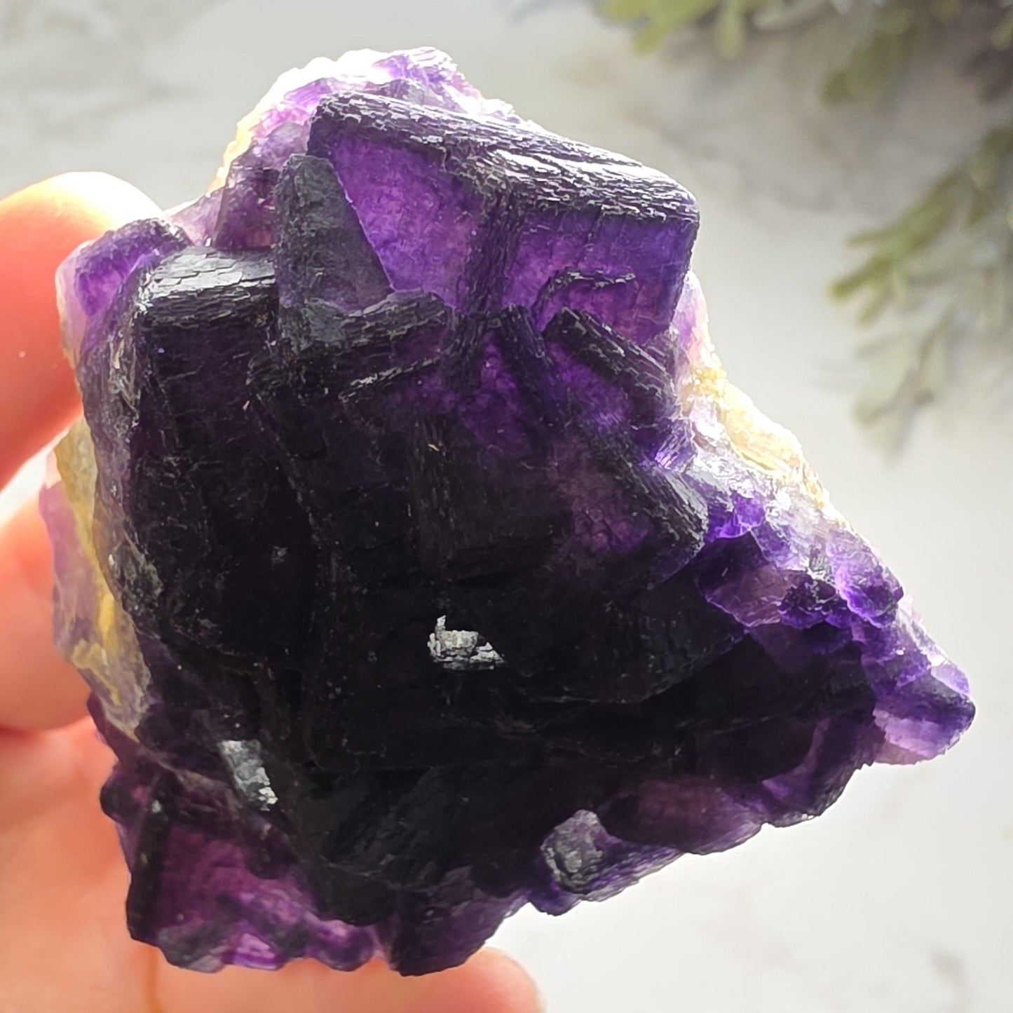 Cubic Purple Fluorite Crystal