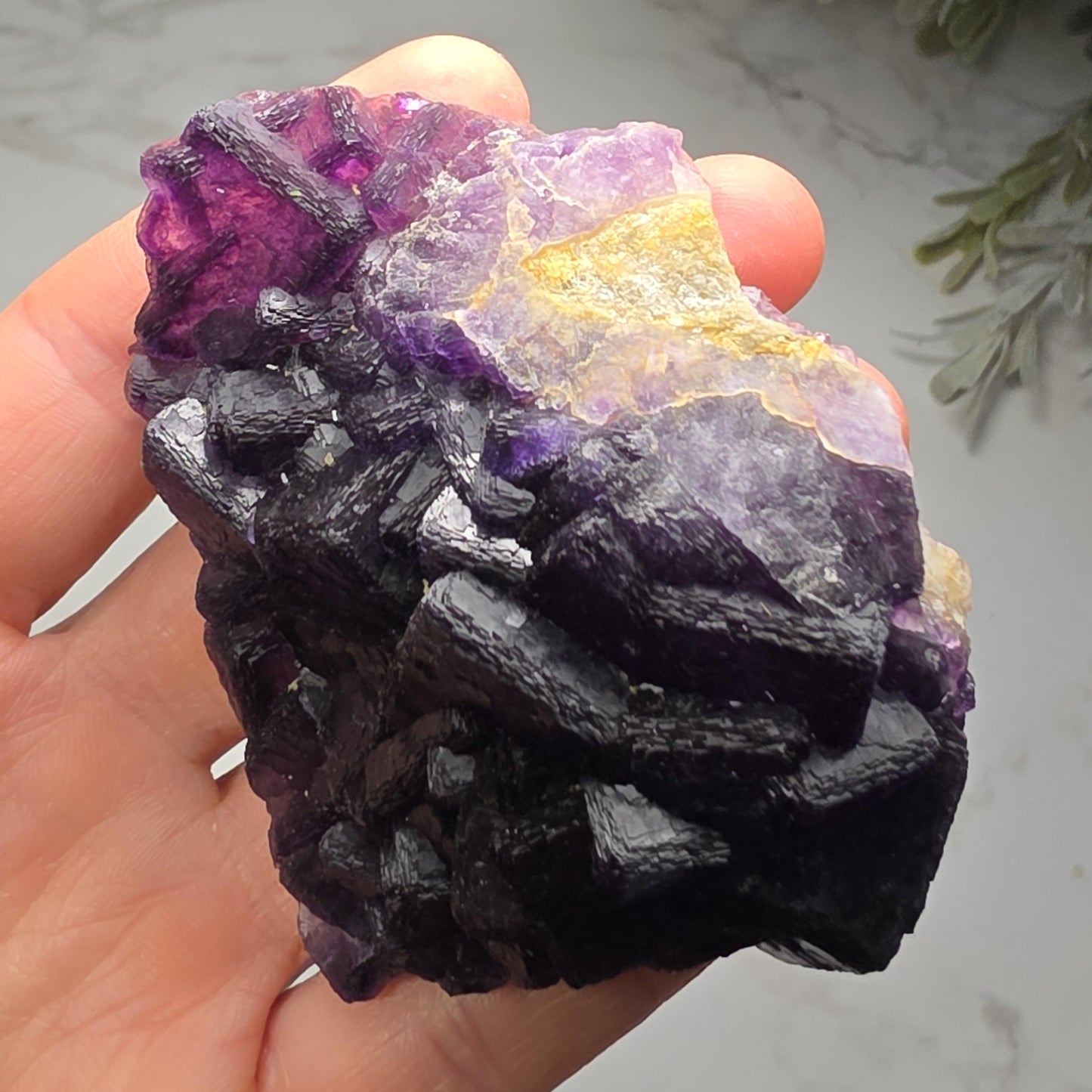 Cubic Purple Fluorite Crystal