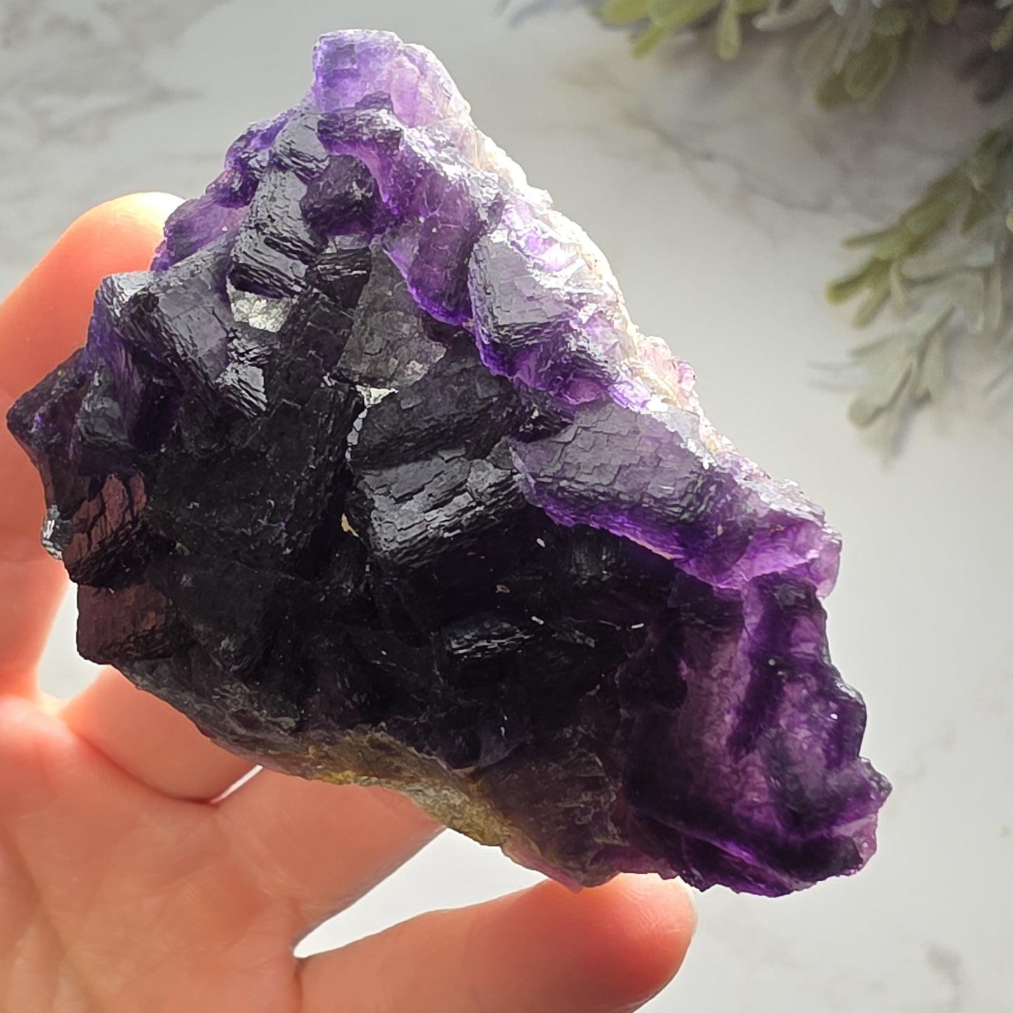 Cubic Purple Fluorite Crystal