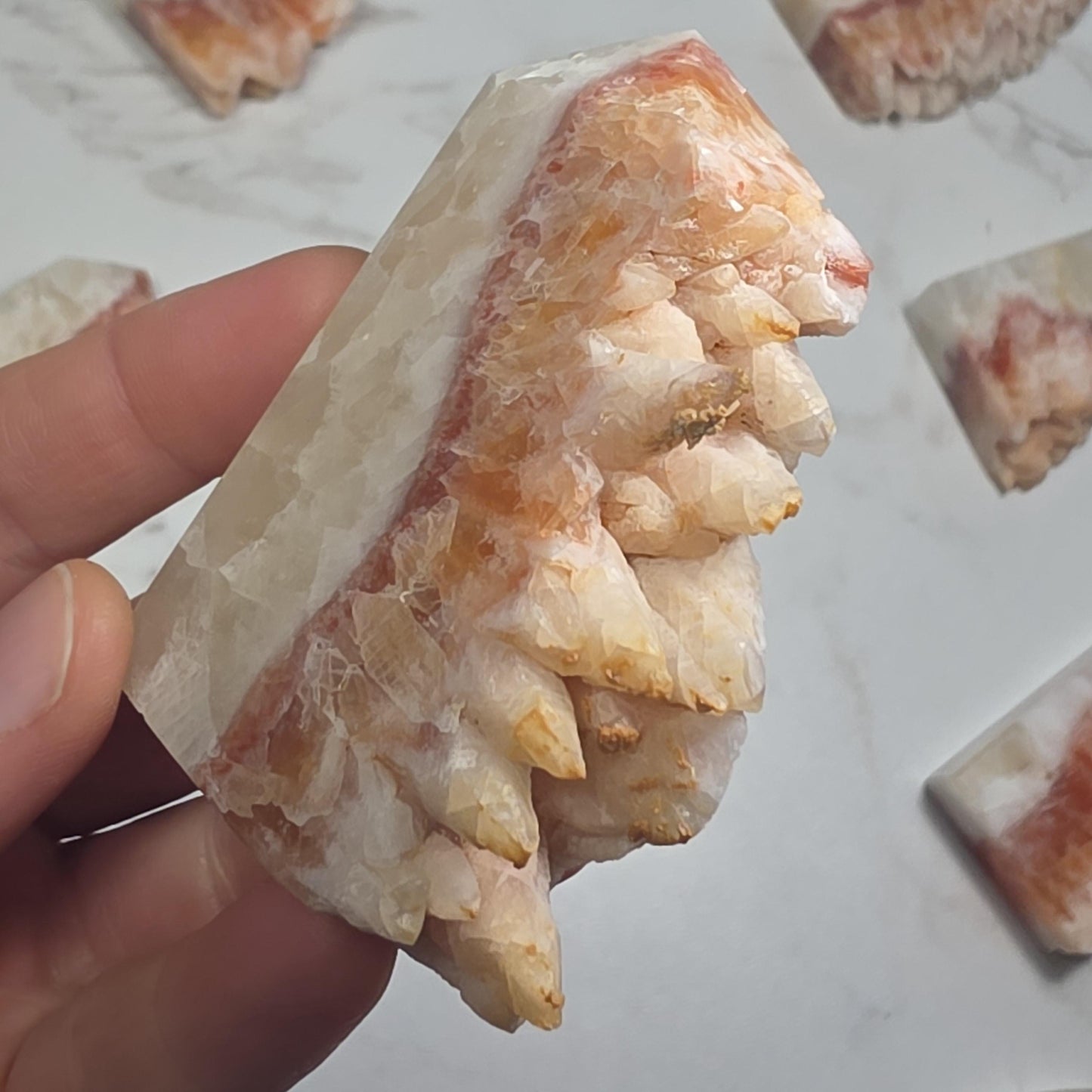 Red Dogtooth Calcite Tower