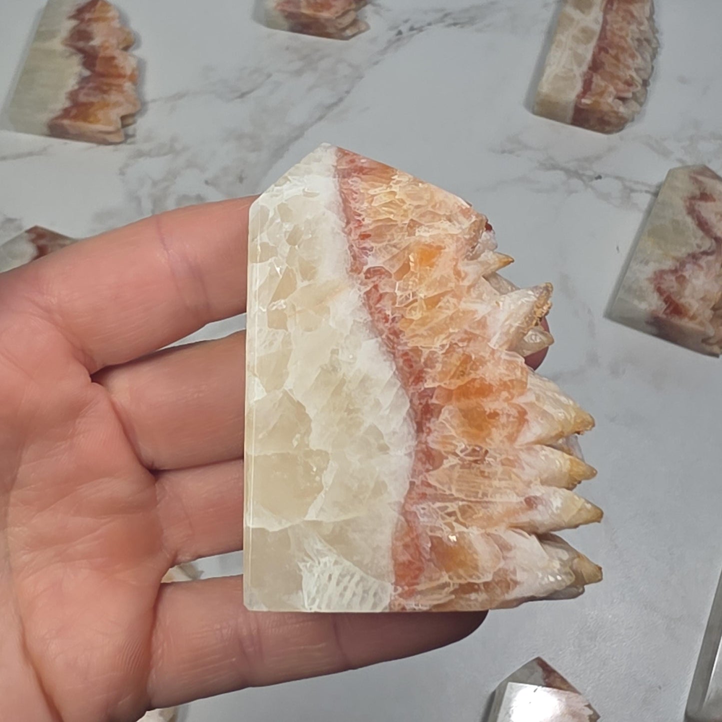 Red Dogtooth Calcite Tower