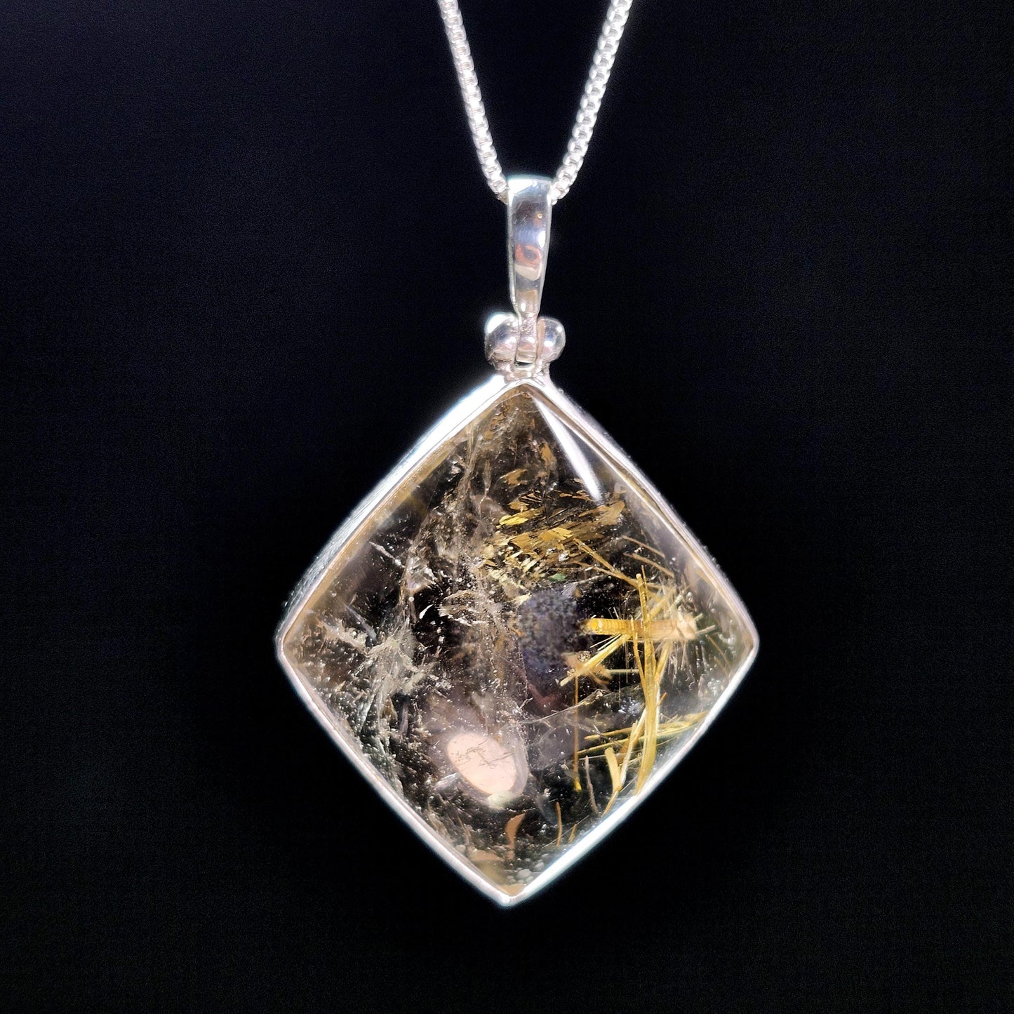 Gold Rutilated Quartz Pendant
