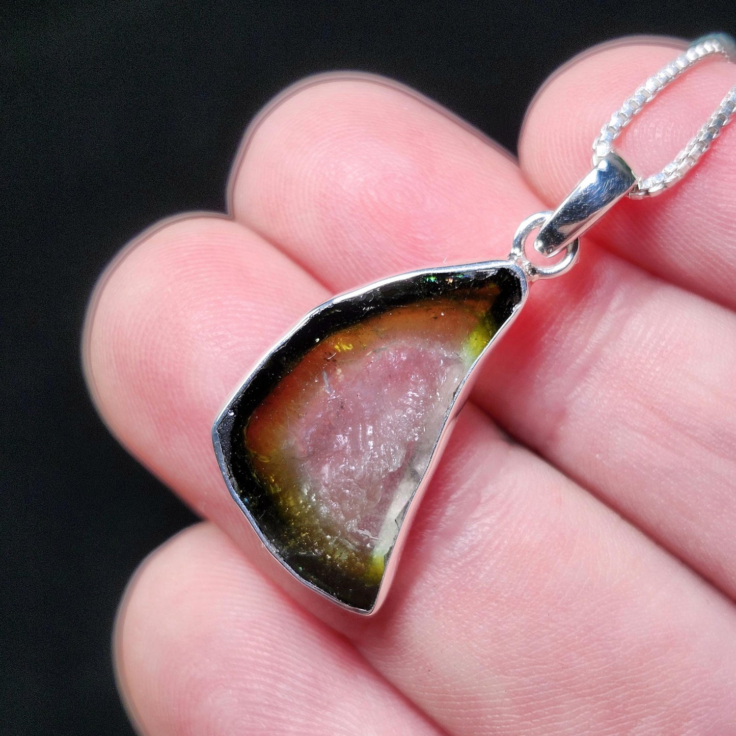 Green Watermelon Tourmaline Pendant
