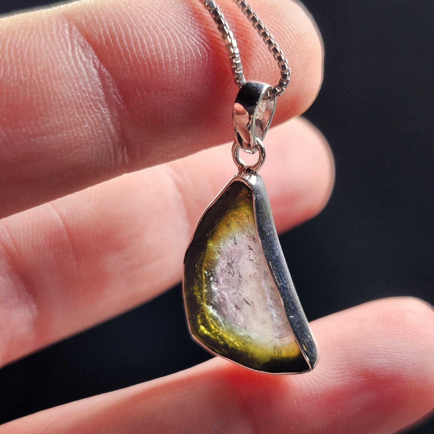 Green Watermelon Tourmaline Pendant