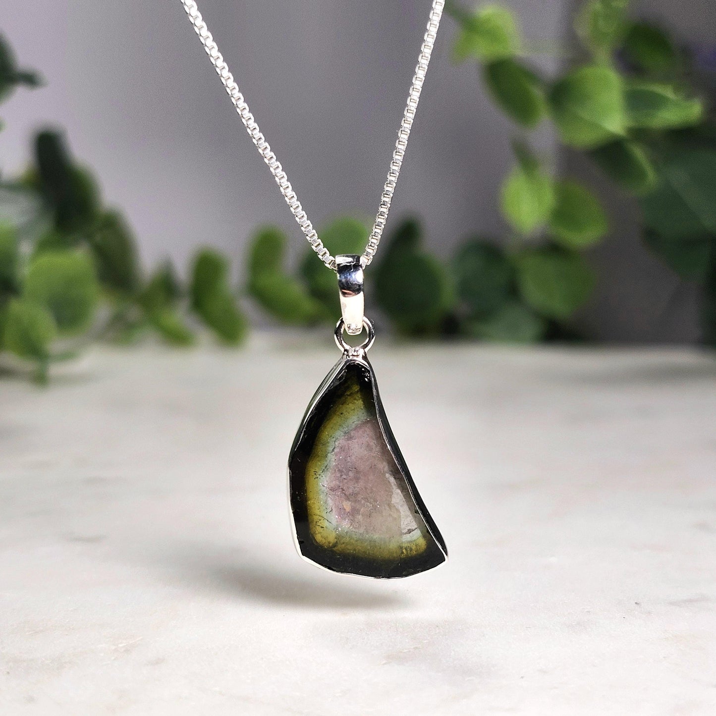 Green Watermelon Tourmaline Pendant