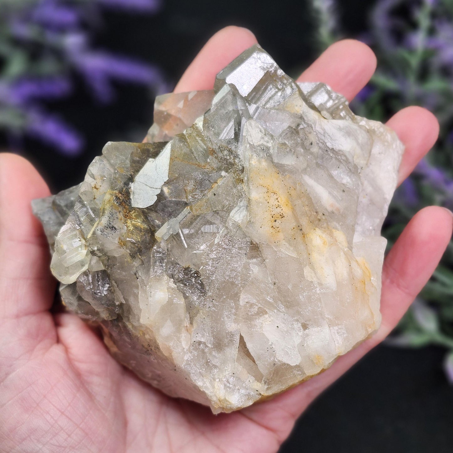 Tabular Black Barite with Marcasite