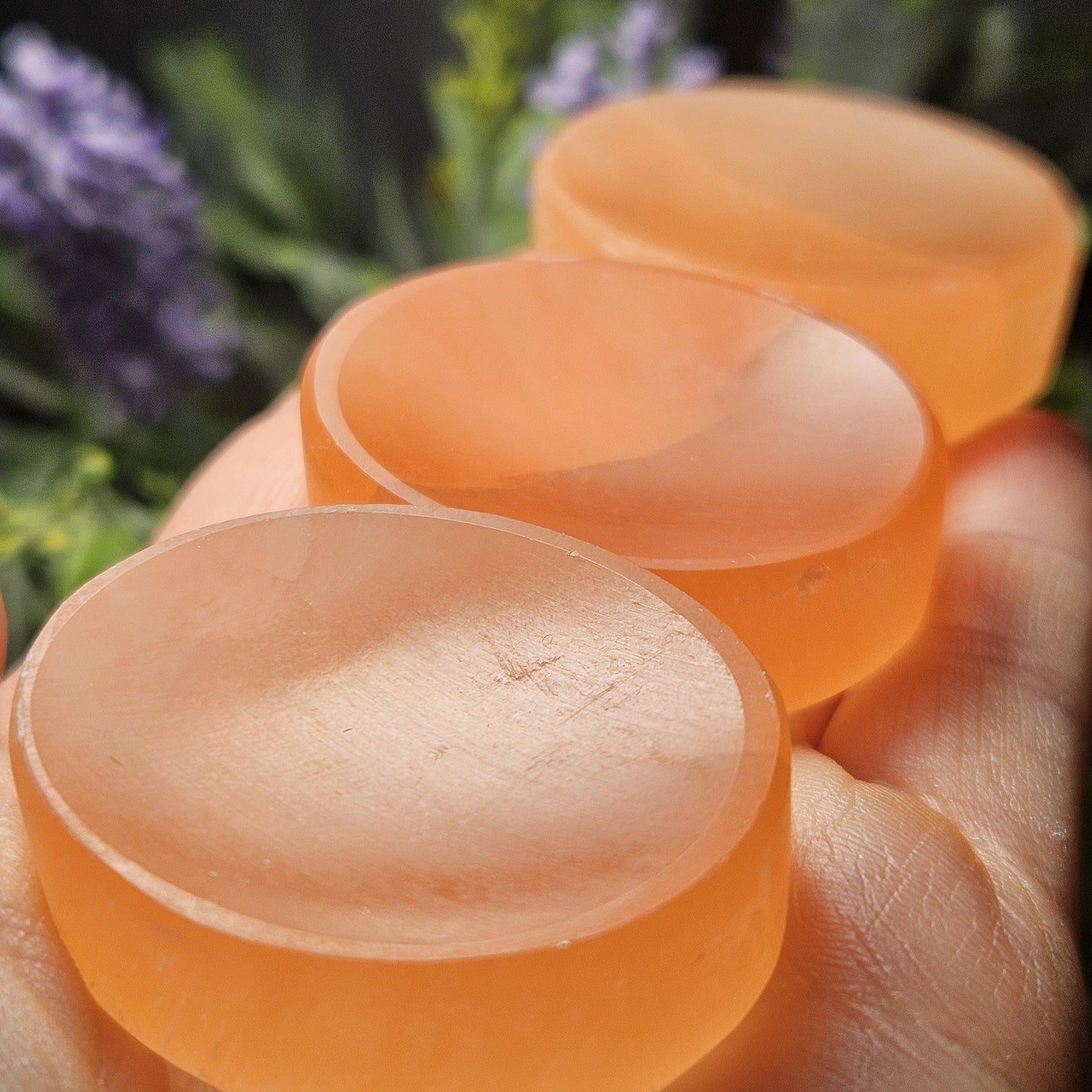 Peach Selenite Charging Plate