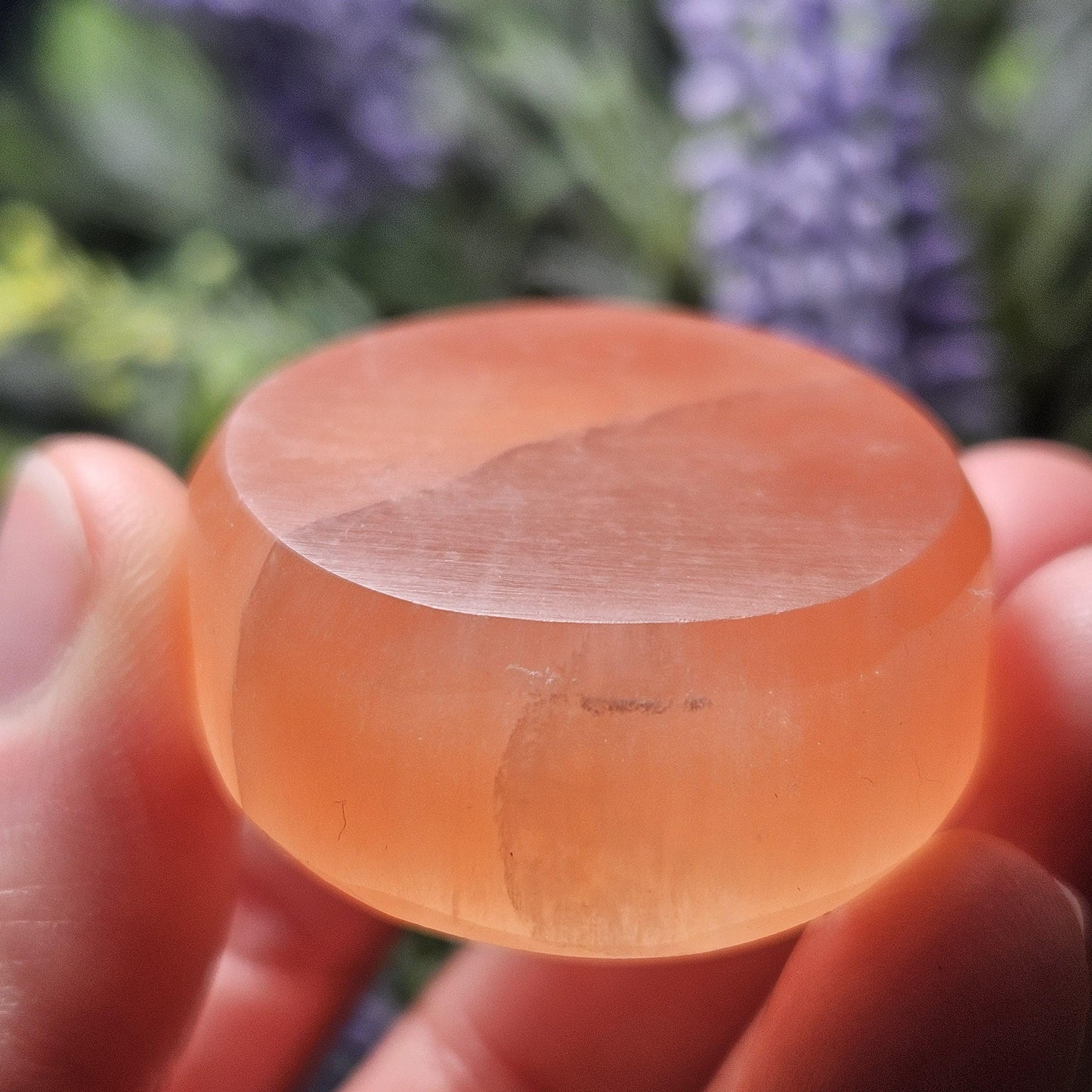 Peach Selenite Charging Plate
