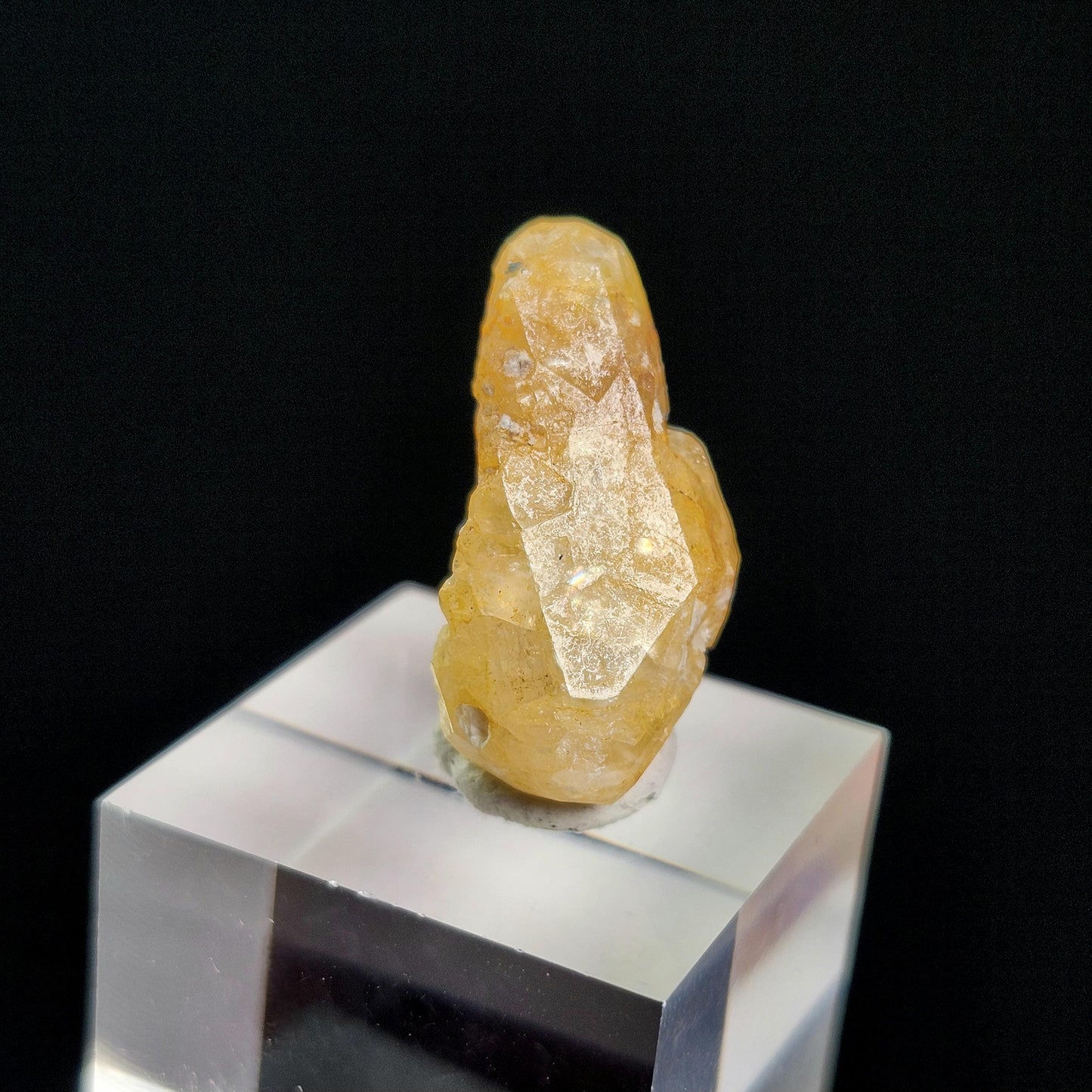 Golden Phenacite with Black Tourmaline Crystal