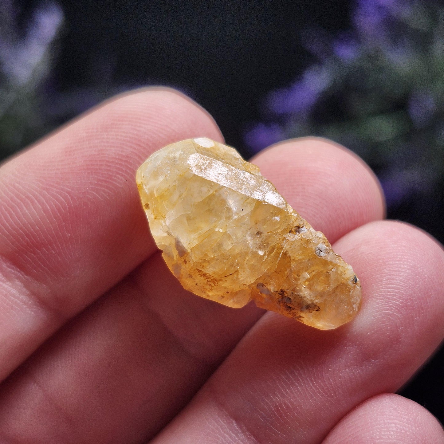 Golden Phenacite with Black Tourmaline Crystal