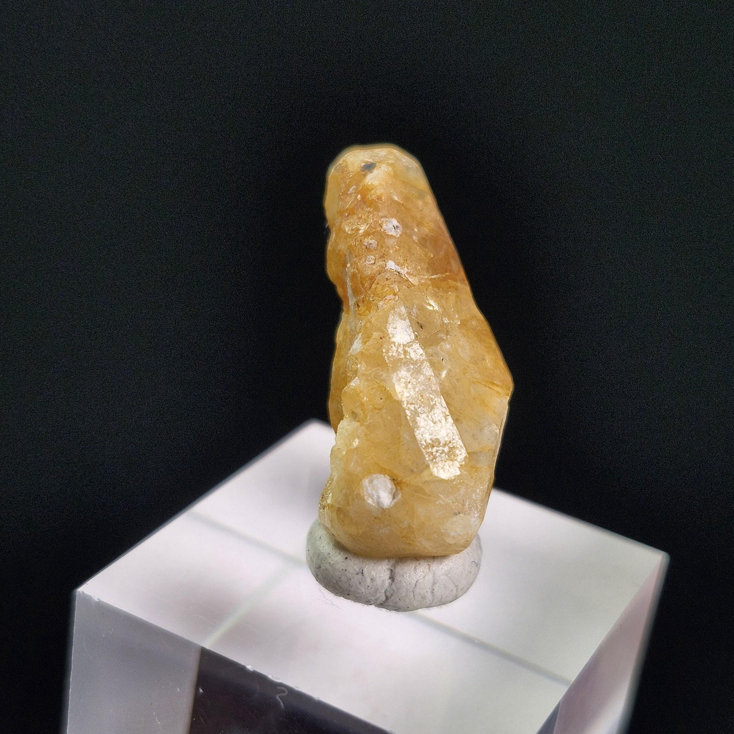 Golden Phenacite with Black Tourmaline Crystal