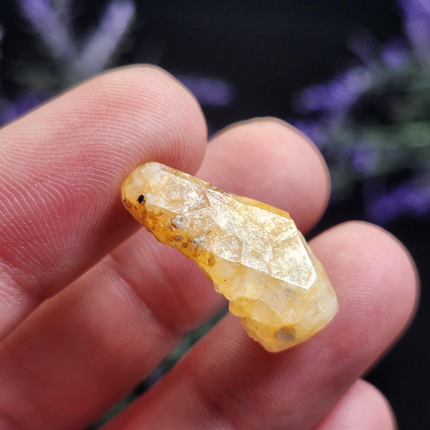 Golden Phenacite with Black Tourmaline Crystal