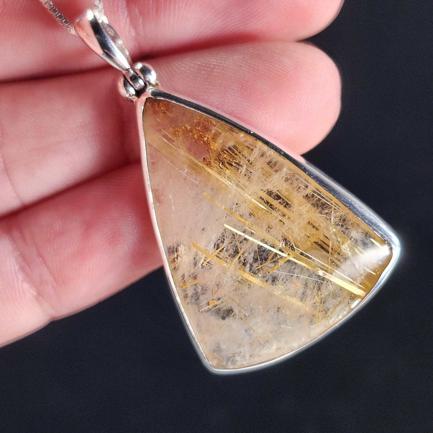 Gold Rutilated Quartz Pendant