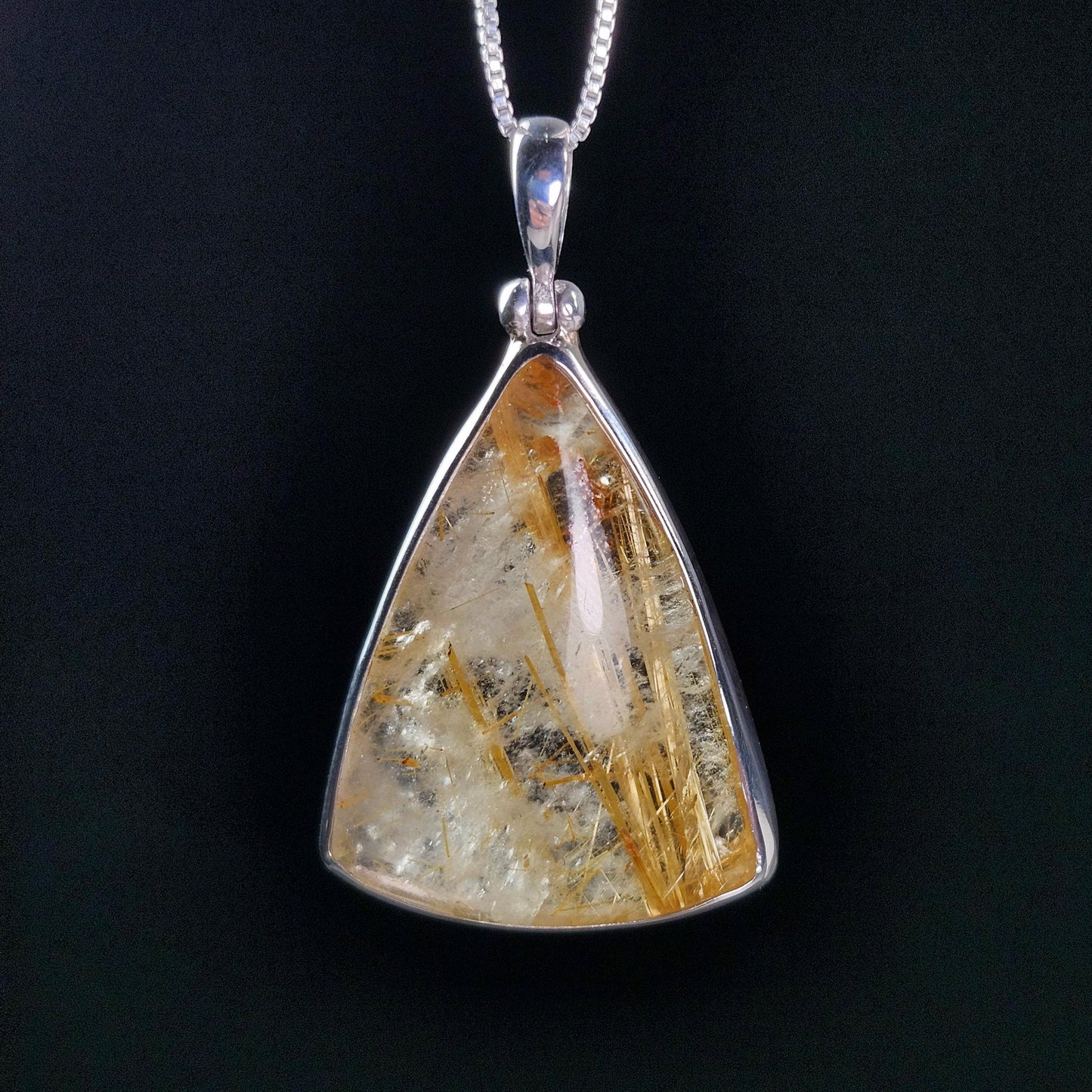 Gold Rutilated Quartz Pendant