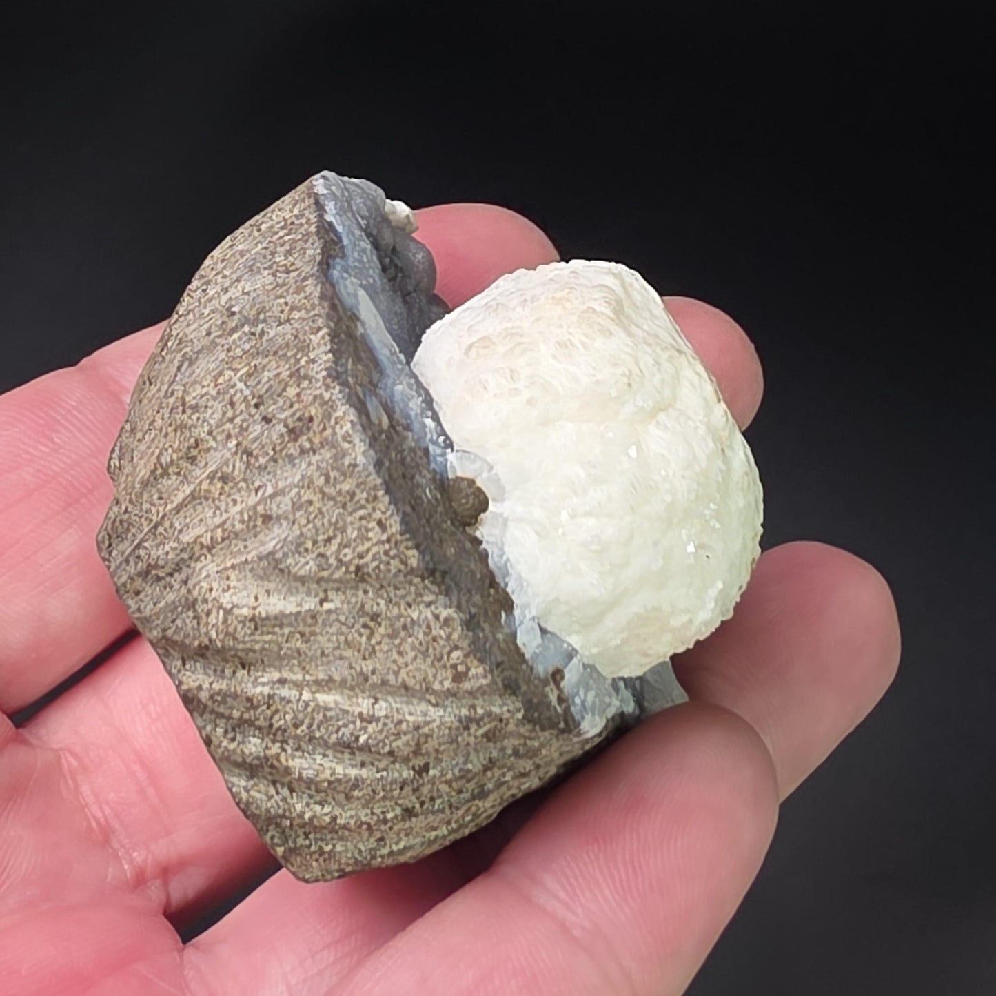 Mordenite Crystals on Quartz