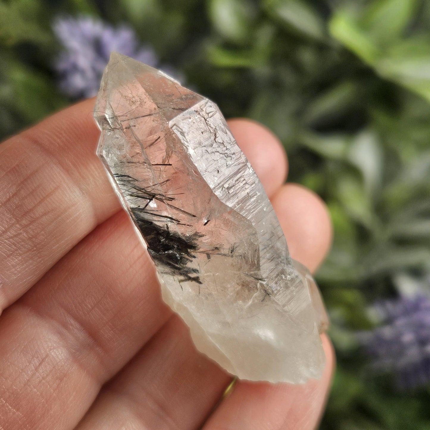 Blue Tourmaline in Quartz