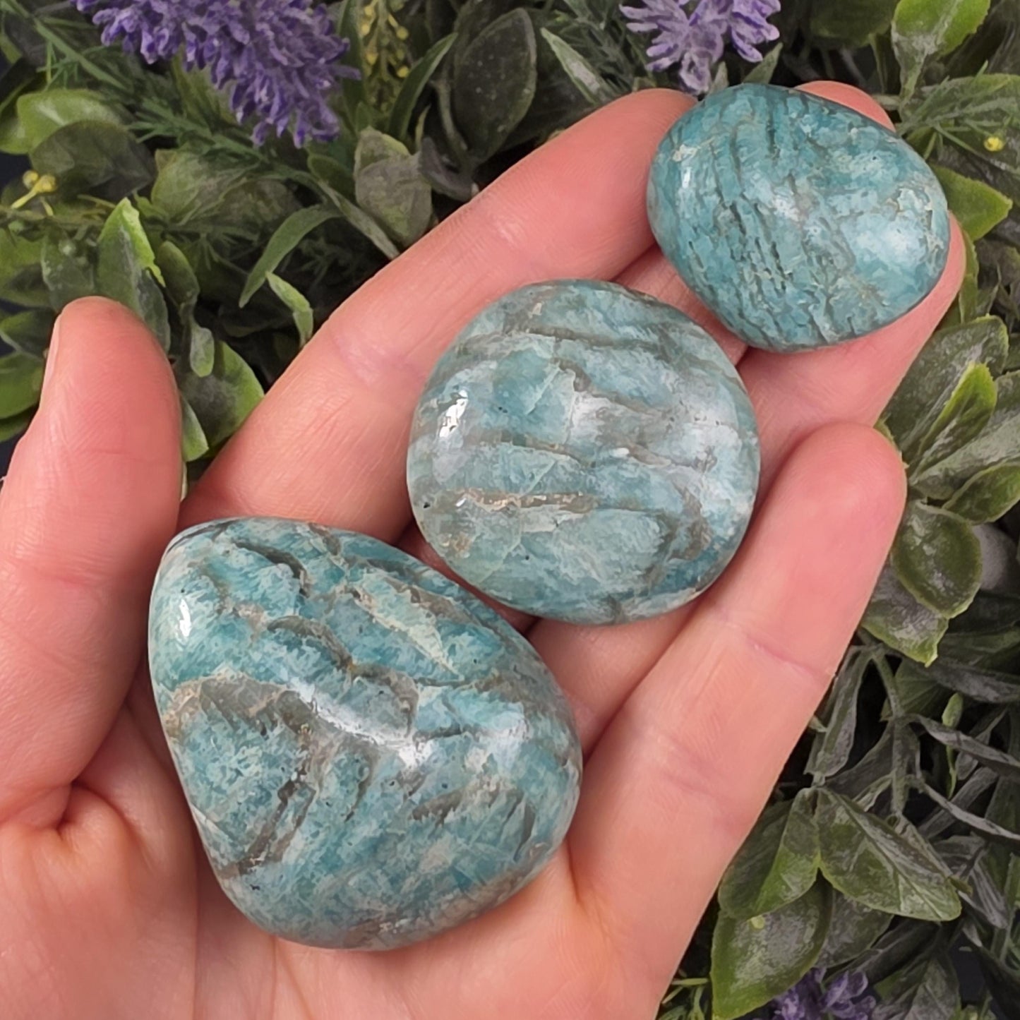 Amazonite and Smoky Quartz Tumbled Stone