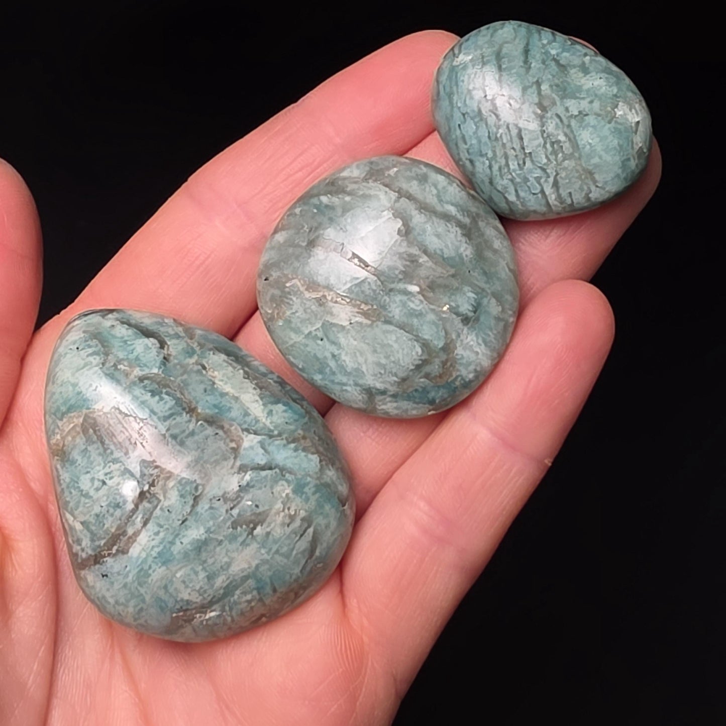 Amazonite and Smoky Quartz Tumbled Stone
