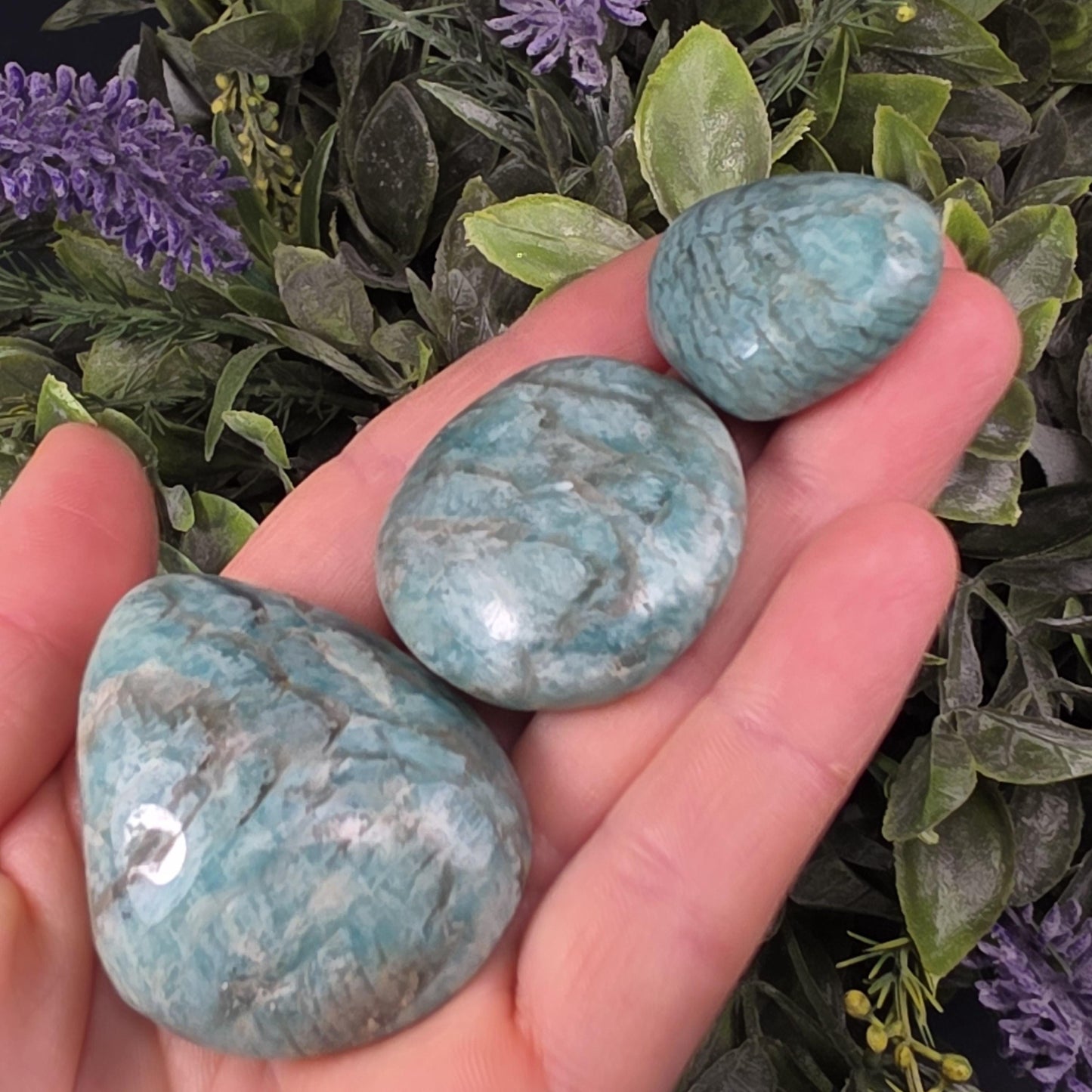 Amazonite and Smoky Quartz Tumbled Stone