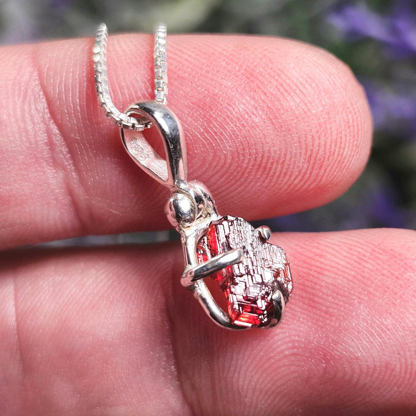 Etched Garnet Pendant