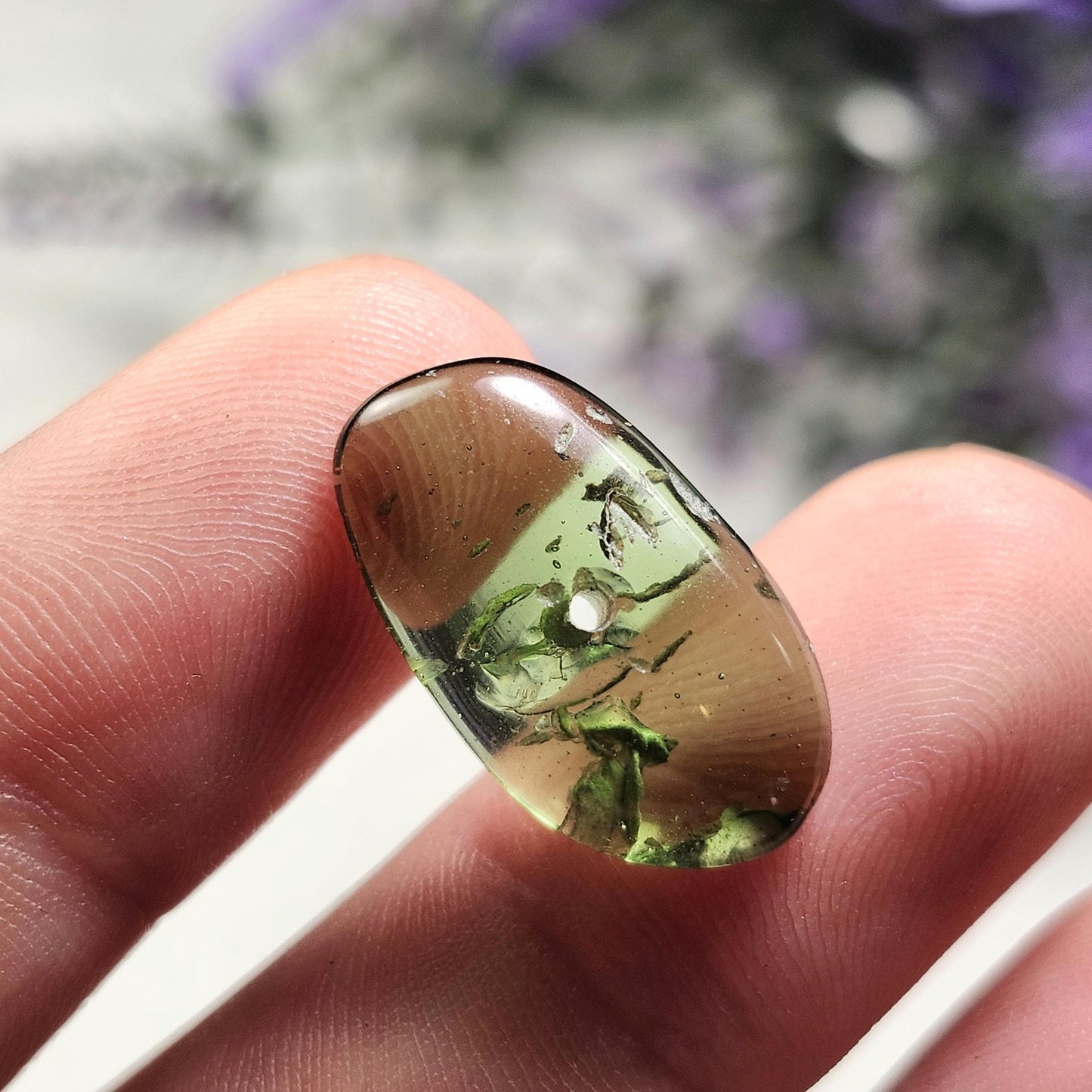 Polished Moldavite Bead
