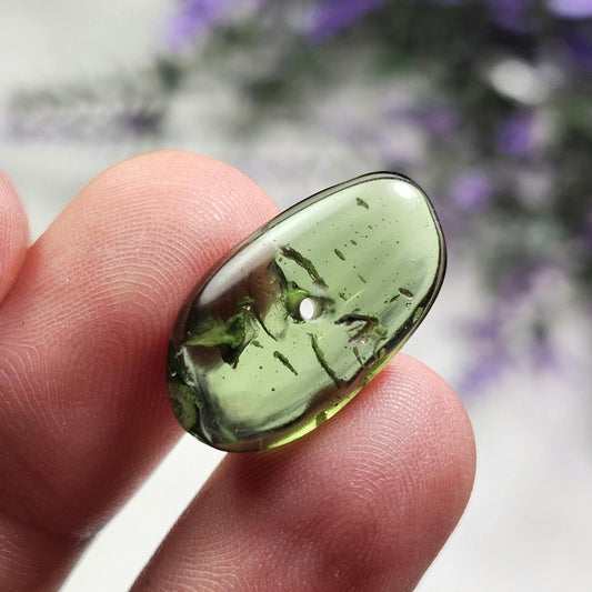 Polished Moldavite Bead