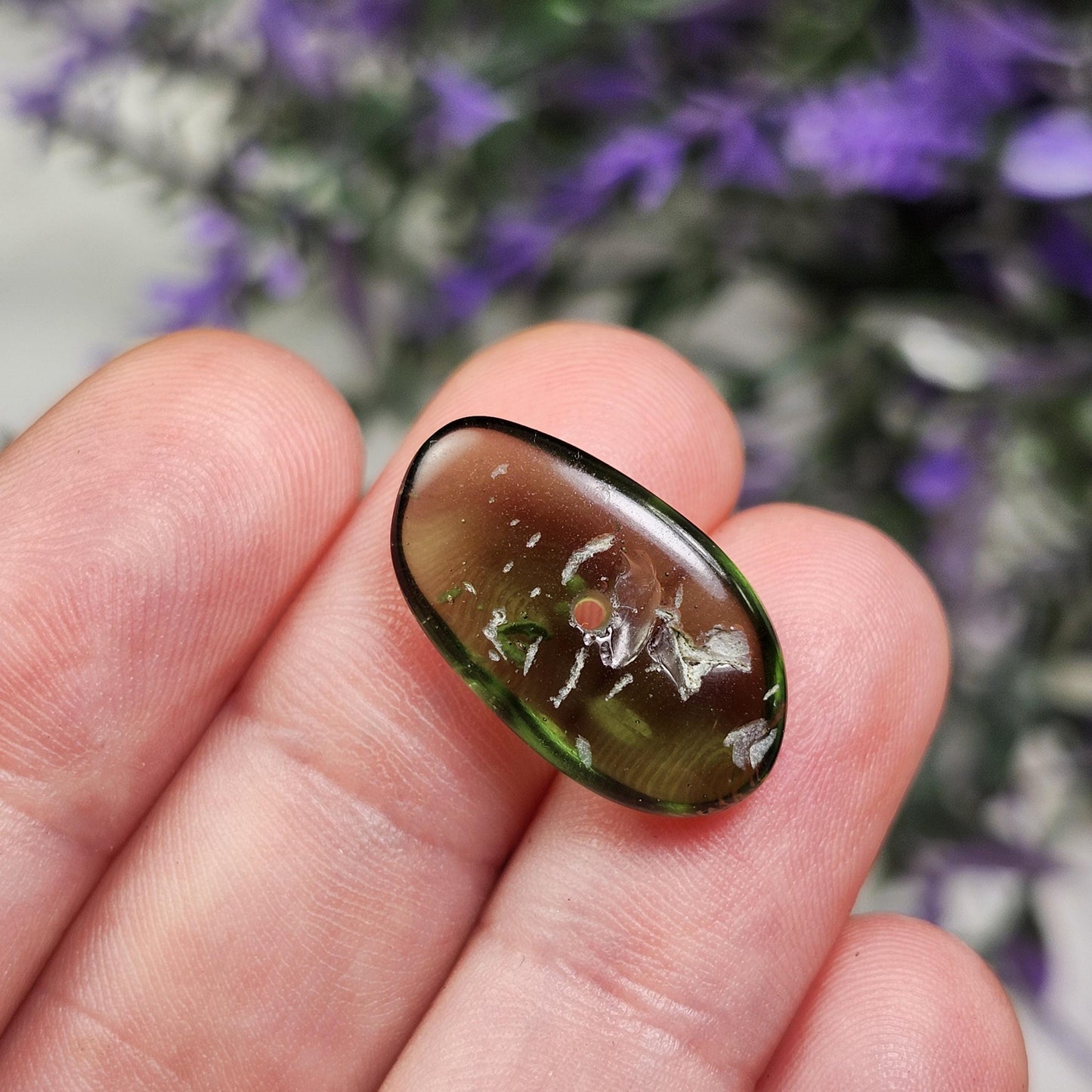 Polished Moldavite Bead