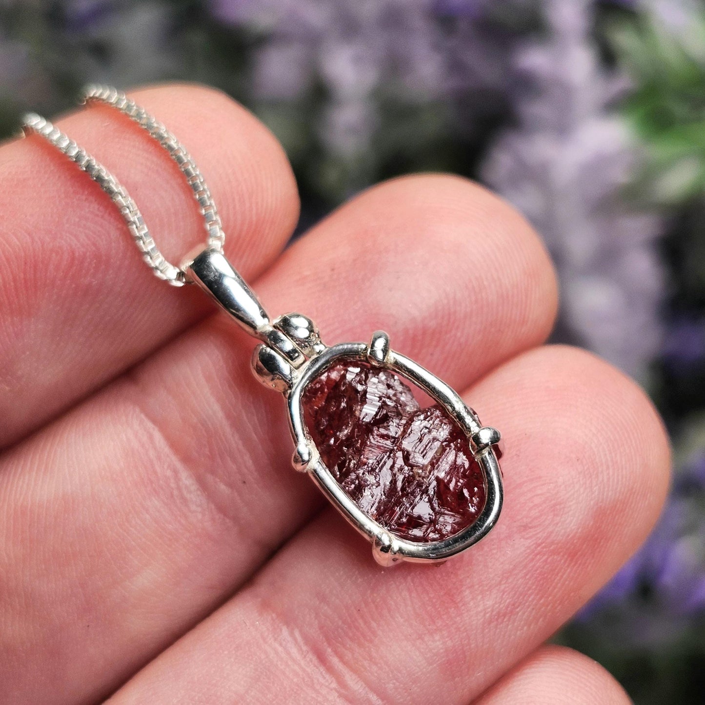 Etched Garnet Pendant