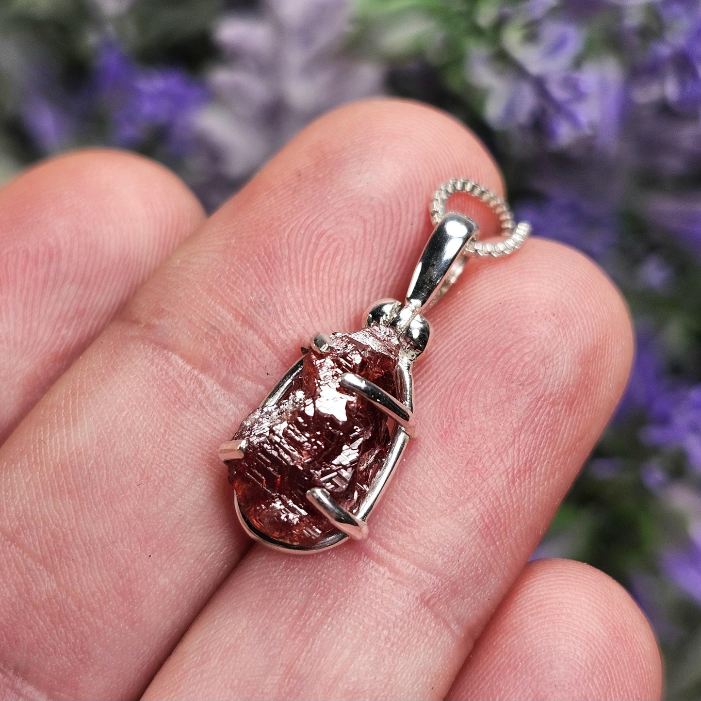 Etched Garnet Pendant