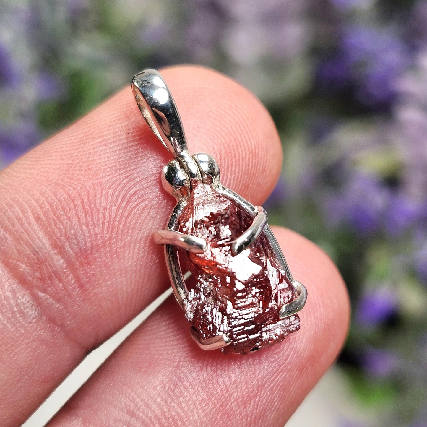 Etched Garnet Pendant