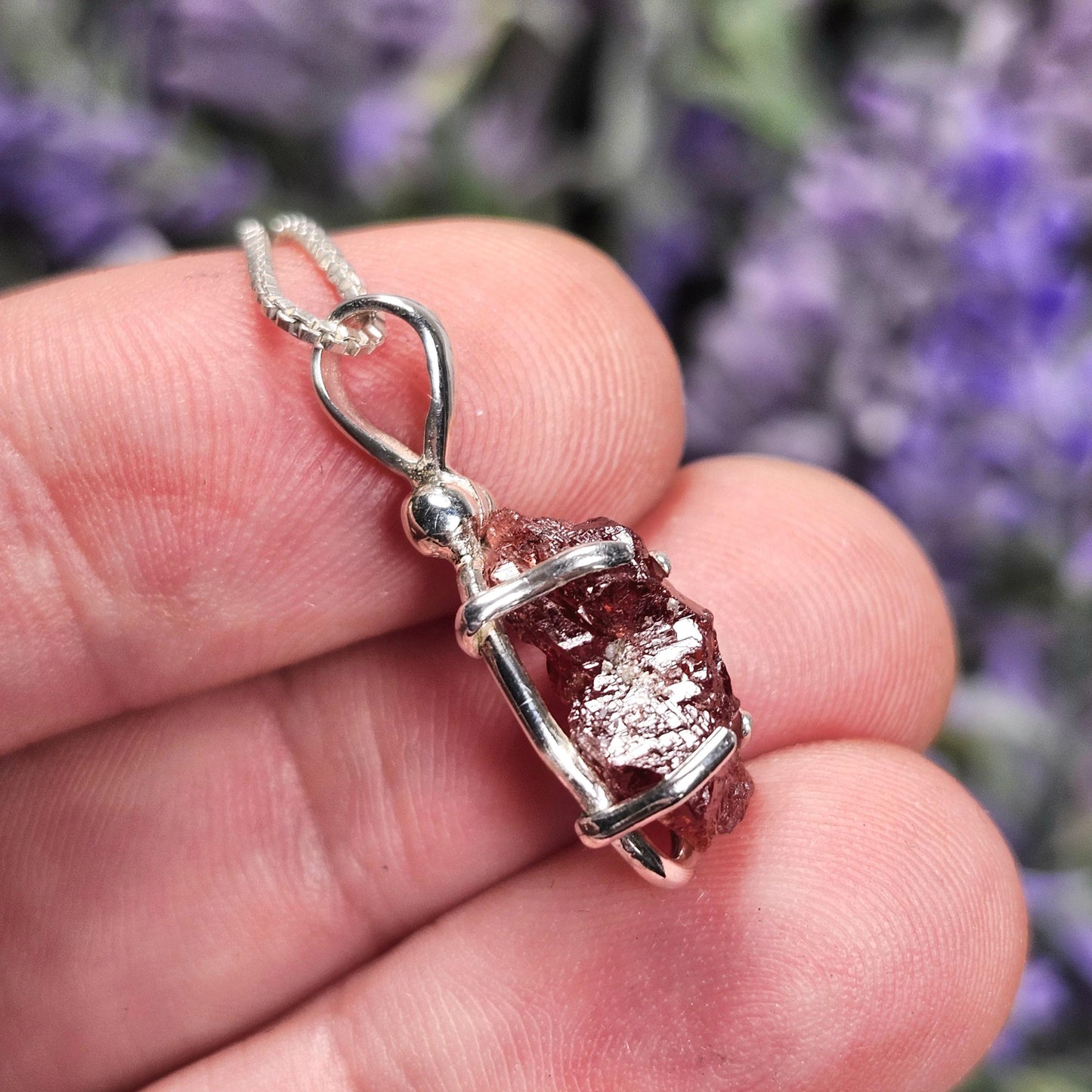 Etched Garnet Pendant