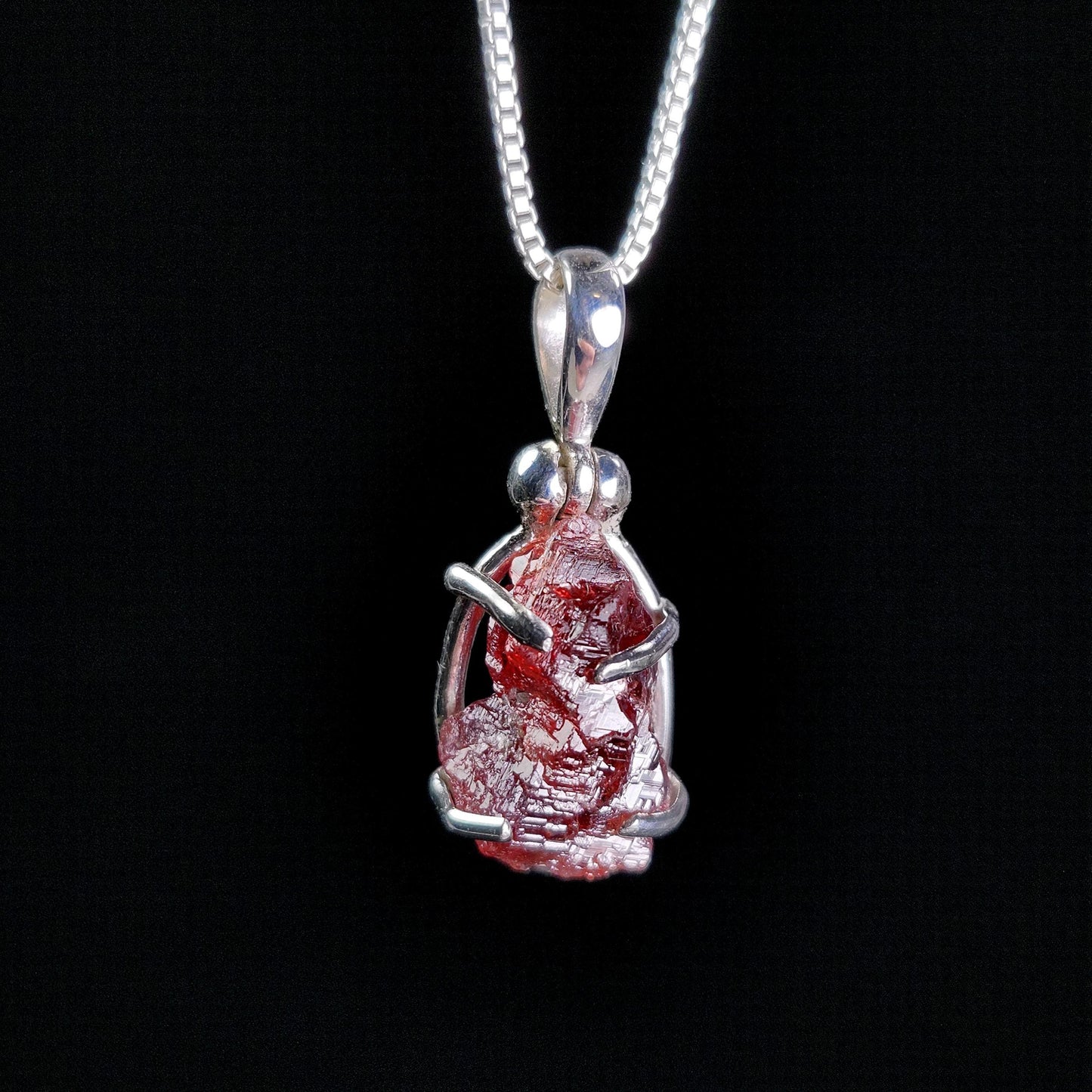 Etched Garnet Pendant