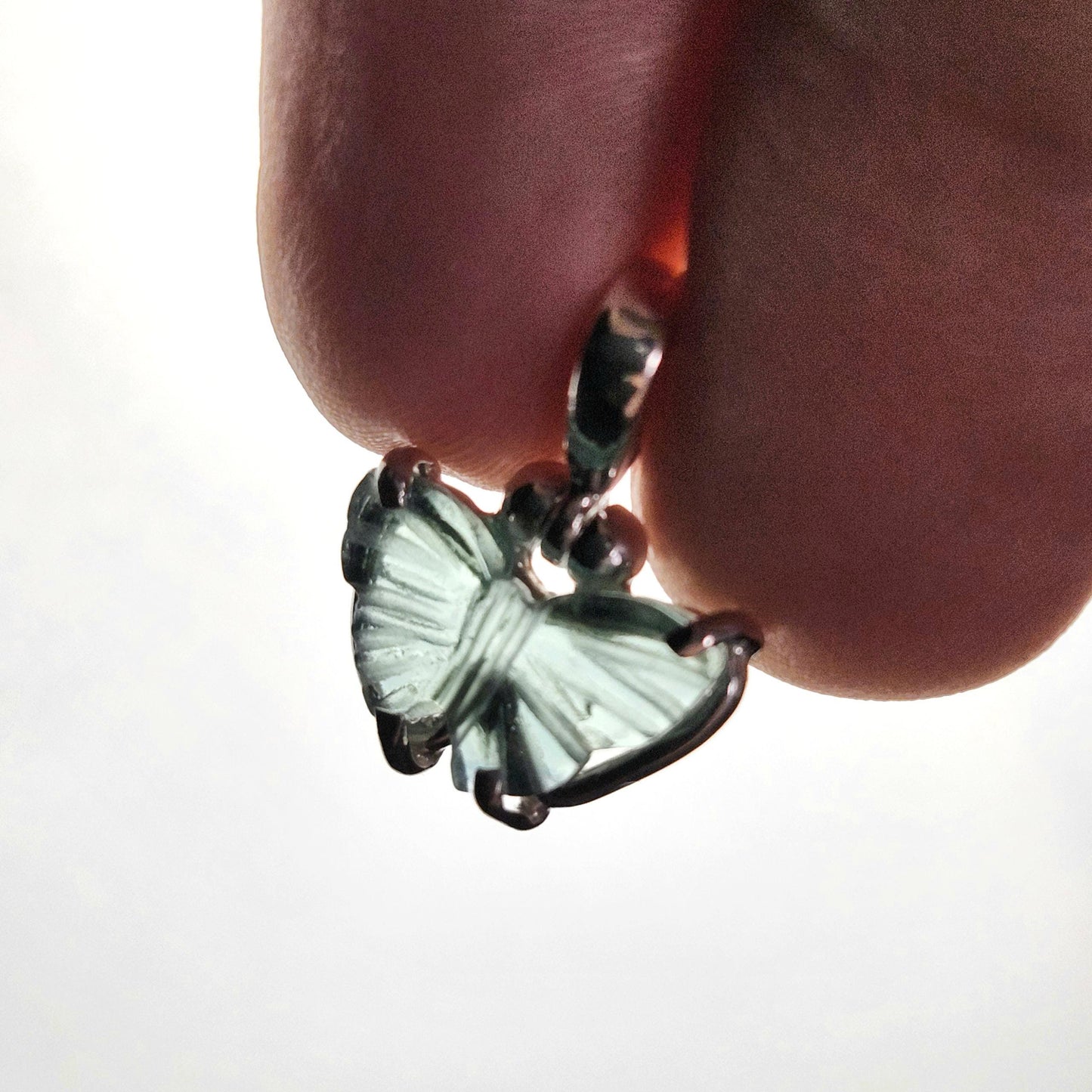 Blue Tourmaline Butterfly Pendant