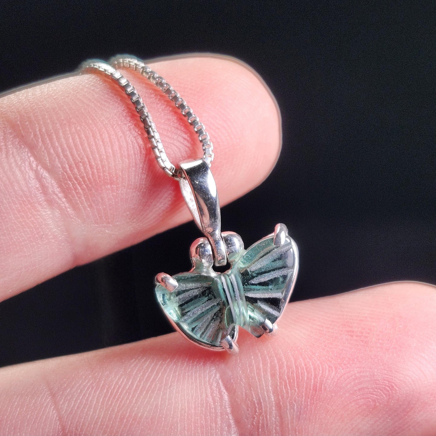 Blue Tourmaline Butterfly Pendant