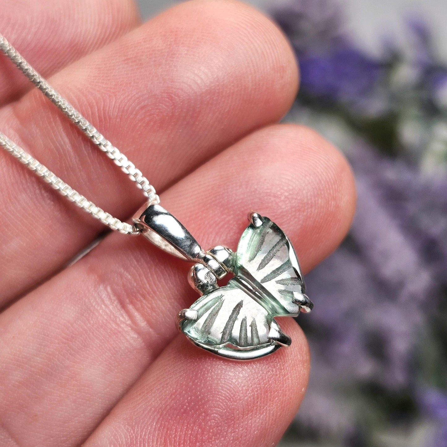 Blue Tourmaline Butterfly Pendant