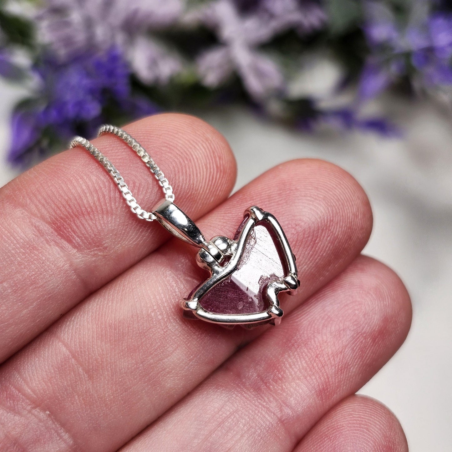 Watermelon Tourmaline Butterfly Pendant
