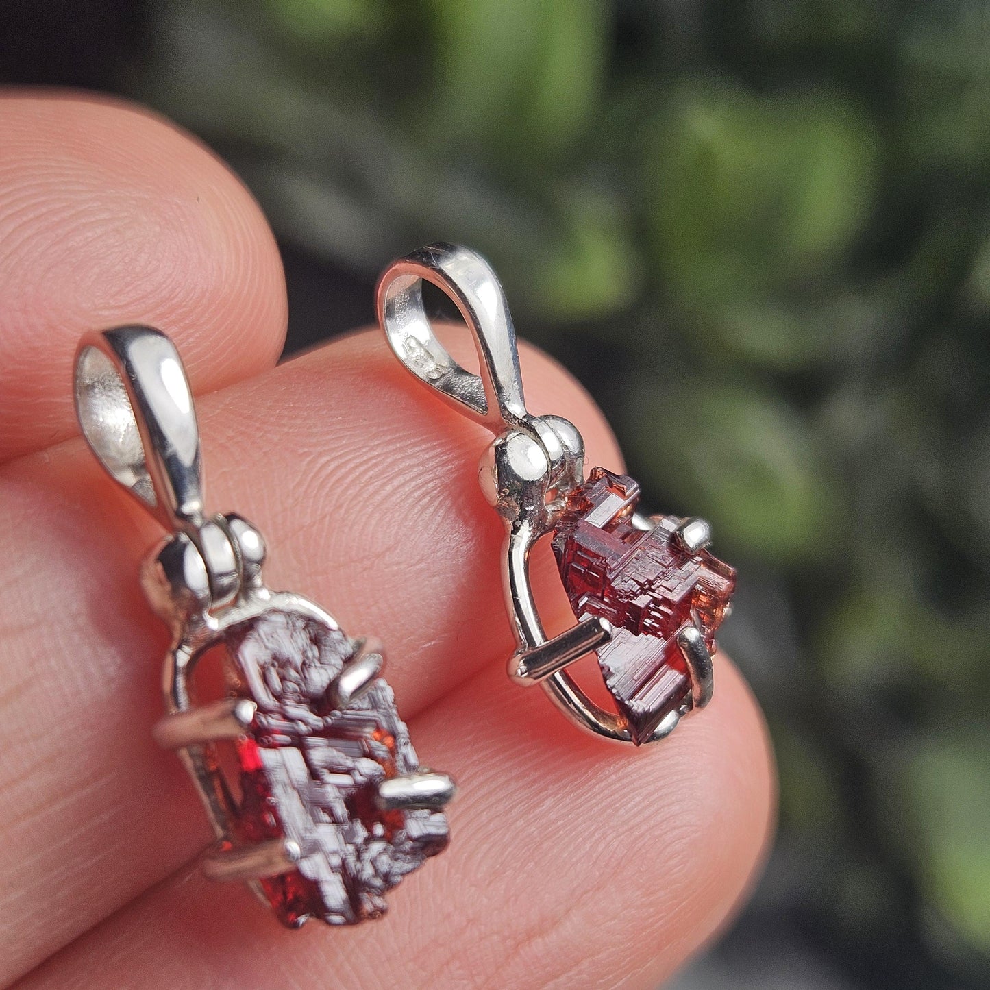 Etched Garnet Pendant